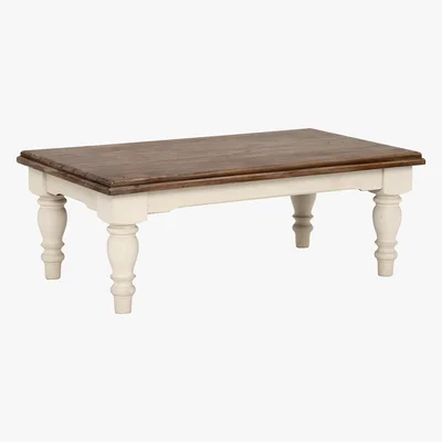 Barker and Stonehouse Carisbrooke Reclaimed Wood Rectangular Coffee Table, Stucco White