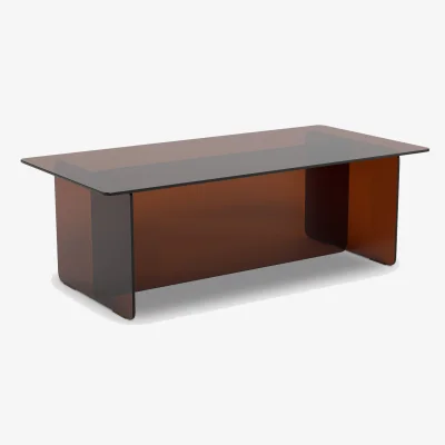 Barker and Stonehouse Burano 120cm Rectangular Coffee Table, Brown Glass | Barker & Stonehouse