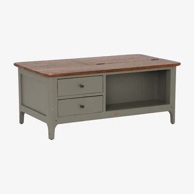 Barker and Stonehouse Maison 2 Drawer Coffee Table, Green Mango Wood | Barker & Stonehouse