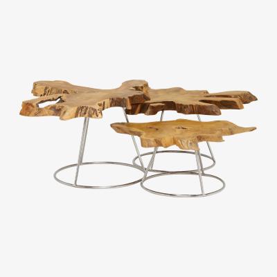 Barker and Stonehouse Caspian Admire Set of 3 Multi Coffee Tables, Brown Wood | Barker & Stonehouse