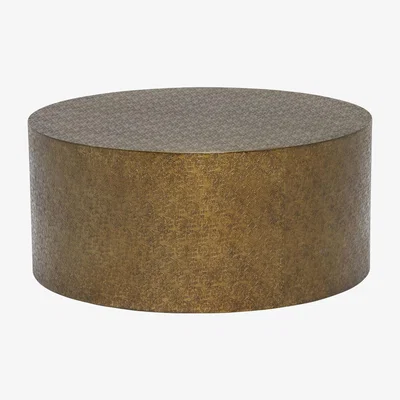 Barker and Stonehouse Tolfa Drum Coffee Table, Brown Metal | Barker & Stonehouse
