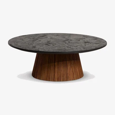 Barker and Stonehouse Trinidad Large Round Coffee Table, Round, Brown Wood | Barker & Stonehouse