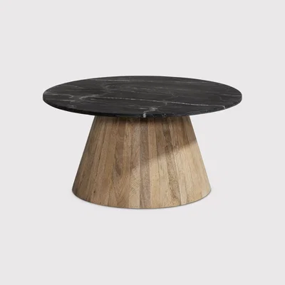Barker and Stonehouse Kore Coffee Table 83cm, Round, Black | Barker & Stonehouse