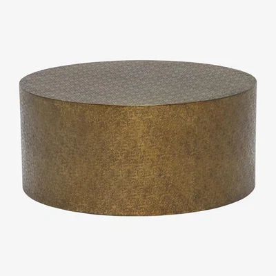 Barker and Stonehouse Tolfa Drum Coffee Table, Brass
