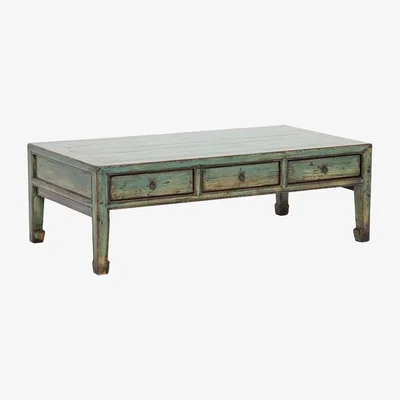 Barker and Stonehouse Zhen Coffee Table, Green Pine Wood | Barker & Stonehouse
