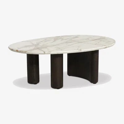 Barker and Stonehouse Nord Coffee Table-9mm Ceramic Marble Effect, Round, White | Barker & Stonehouse