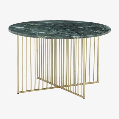 Barker and Stonehouse Lalit Coffee Table, Green Marble With Brass Leg