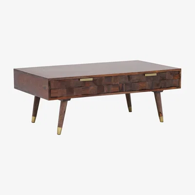 Barker and Stonehouse Kora 2 Drawer Coffee Table, Sheesham Wood