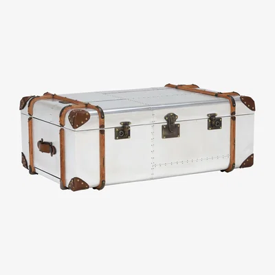 Barker and Stonehouse Timothy Oulton Globetrekker Extra Large Coffee Table 150x100cm, Silver | Barker & Stonehouse