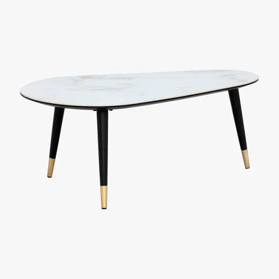 Barker and Stonehouse Parian Coffee Table, Matt Black and White Ceramic
