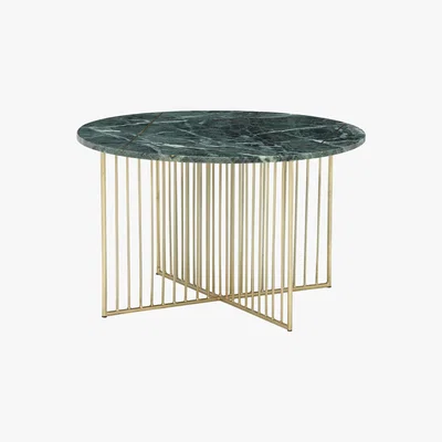 Barker and Stonehouse Lalit Coffee Table, Green Marble With Brass Leg