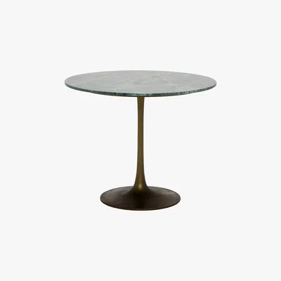 Barker and Stonehouse Café Green Table, Green Marble With Black Base