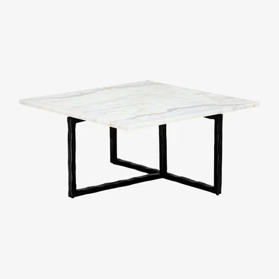 Barker and Stonehouse Lasdun Square Coffee Table, White Marble | Barker & Stonehouse