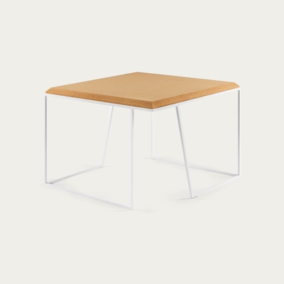 Bombinate.com Light Cork And White Legs Grão #2 Coffee Table