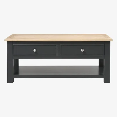 The Cotswold Company Ellwood Charcoal Coffee Table with Drawers