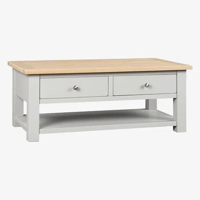 The Cotswold Company Chester Dove Grey Coffee Table with Drawers