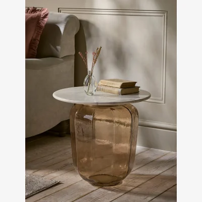 Cox and Cox Blush Glass & Marble Coffee Table