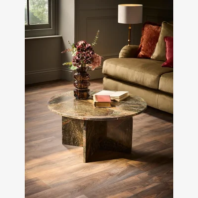 Cox and Cox Marble Coffee Table - Green
