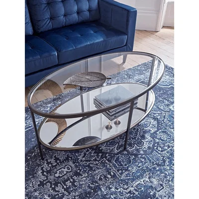 Cox and Cox Glass Display Coffee Table - Aged Bronze