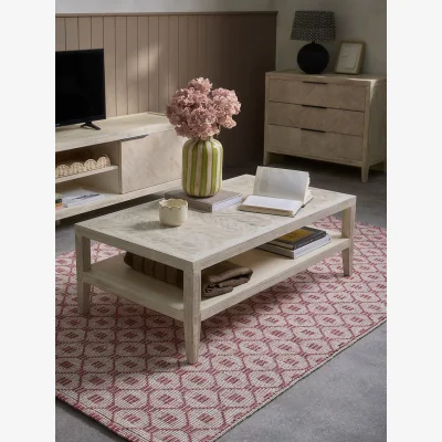 Cox and Cox Tova Limewashed Coffee Table