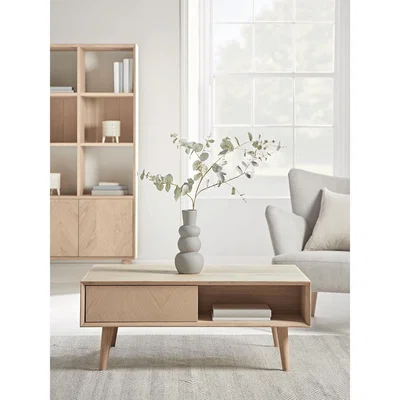 Cox and Cox Chevron Oak Storage Coffee Table