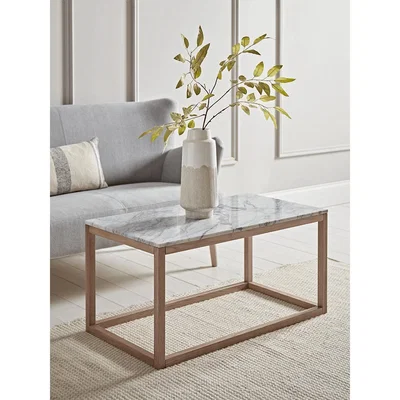 Cox and Cox Oak & Marble Coffee Table