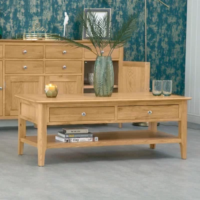 Chiltern Oak Furniture Bergen Oak Large Coffee Table