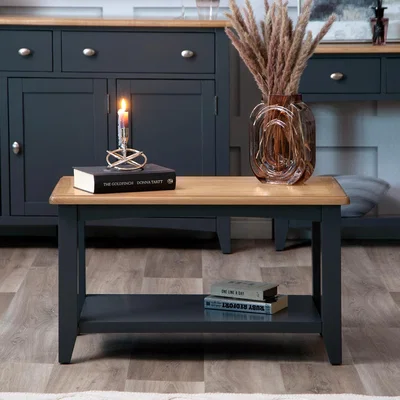 Chiltern Oak Furniture Gloucester Midnight Grey Painted Small Coffee Table