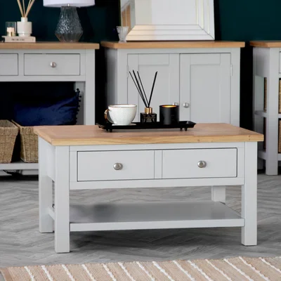 Chiltern Oak Furniture Salisbury Grey Painted Oak Coffee Table