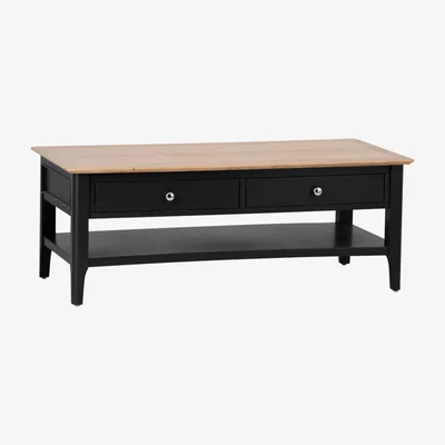 Chiltern Oak Furniture Bergen Black Painted Oak Large Coffee Table