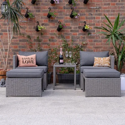 Cuckooland Cuckooland Oxford Grey Modular Garden Daybed and Coffee Table