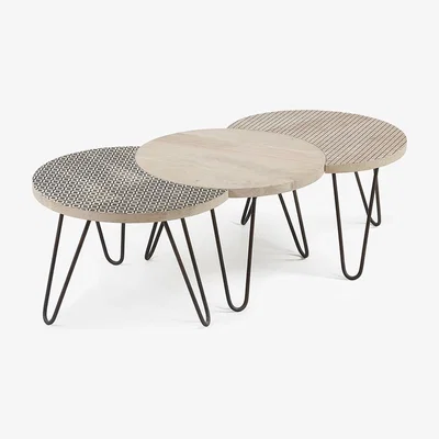 Cuckooland Hoss Set of 3 Mango Wood Coffee Tables