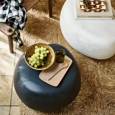 Cuckooland Woood Black Pebble Indoor & Outdoor Coffee Table - Large