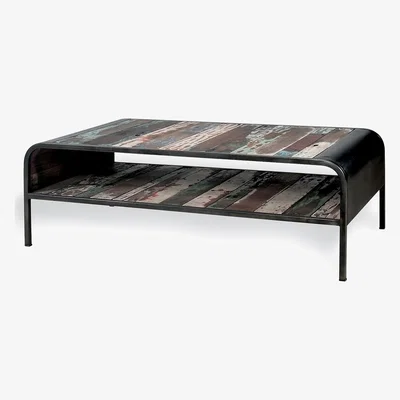 Cuckooland Reclaimed Coffee Table with Shelf in Recycled Boatwood