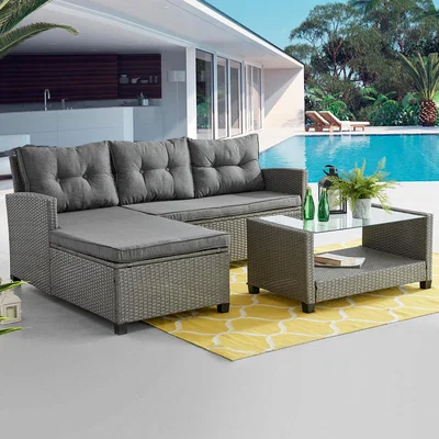 Cuckooland Cuckooland Oxford Garden Corner Sofa and Coffee Table Set