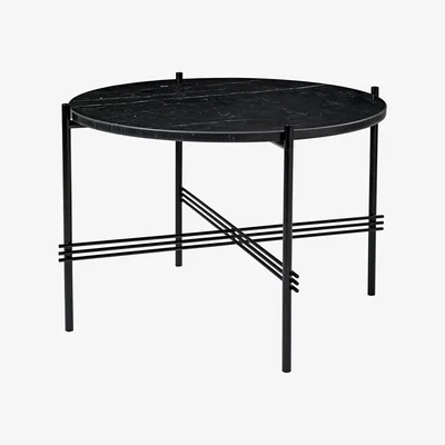 The Conran Shop TS Round Coffee Table in Black Marquina Marble & Black 55cm