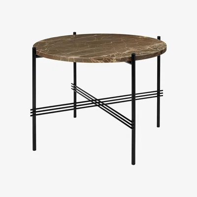 The Conran Shop TS Coffee Table in Brown Emperador Marble & Black 55cm