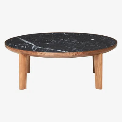The Conran Shop Hole Coffee Table Walnut Black Marquina Marble