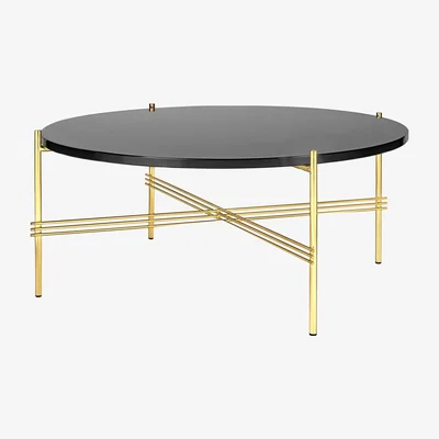 The Conran Shop TS Round Coffee Table in Graphite Black & Brass 80cm