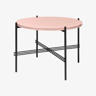 The Conran Shop TS Coffee Table in Vintage Red Glass & Black 55cm