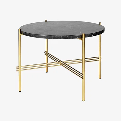 The Conran Shop TS Round Coffee Table in Black Marquina Marble & Black 55cm