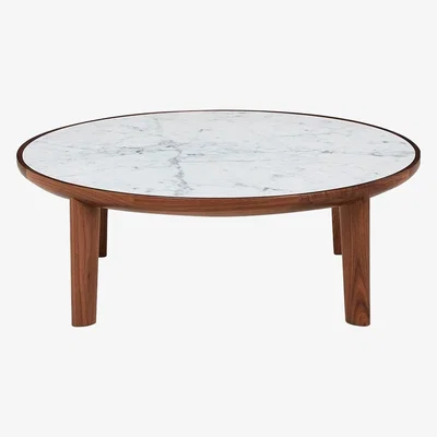 The Conran Shop Hole Coffee Table in Carrara Marble & Walnut