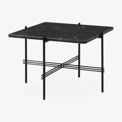 The Conran Shop TS Square Coffee Table in Black Marquina Marble & Black 55cm