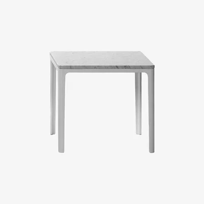 The Conran Shop Plate Coffee Table Carrara Marble & White Base Small
