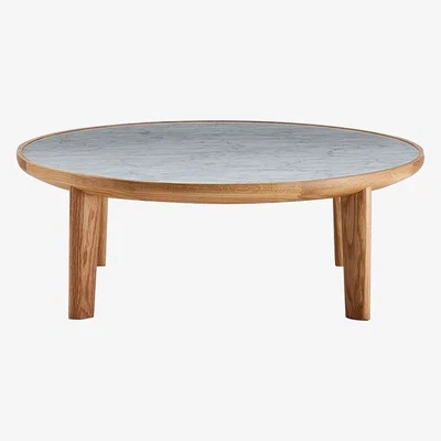 The Conran Shop Hole Coffee Table in Carrara Marble & Oak 80cm