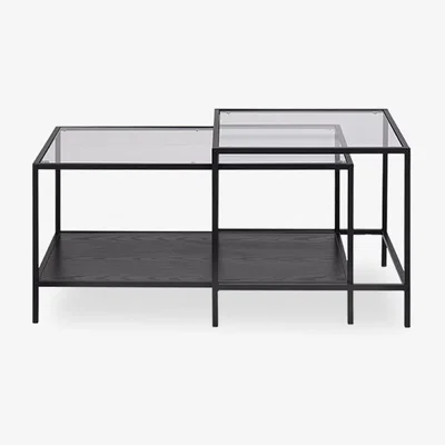 Cult Furniture £20 Off Seaford Rectangle Coffee Table, Glass & Black