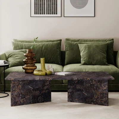 Cult Furniture Vega Coffee Table, Storm Grey Marble
