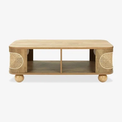 Cult Furniture Una Wooden Coffee Table, Oak & Cane