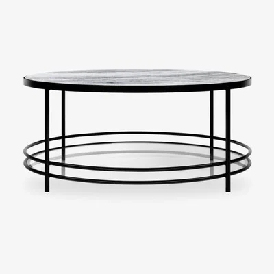 Cult Furniture £80 Off Roma Coffee Table, Grey Marble & Black