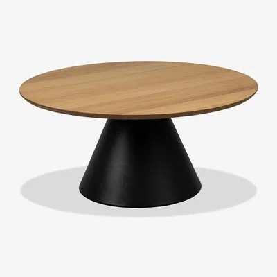 Cult Furniture Soli Round Coffee Table, Oak & Black